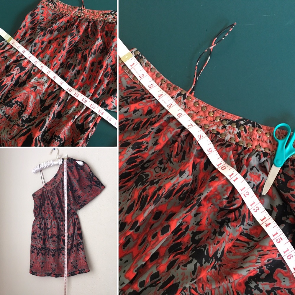 New Angie one shoulder dress sz S soft cinched - Picture 3 of 8